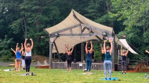 Yoga on the Event Stage in The Meadow