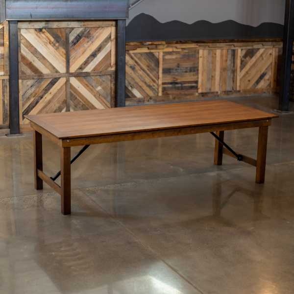 wooden banquet table